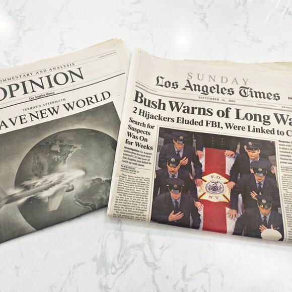Los Angeles Times September 16, 2001 Vintage Newspaper - Picture 1 of 12